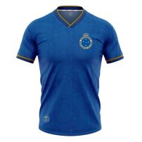 Camisa Cruzeiro RetrôMania 2003 Tríplice Coroa Masculina - Azul