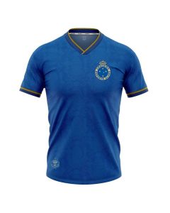 Camisa Cruzeiro RetrôMania 2003 Tríplice Coroa Masculina - Azul